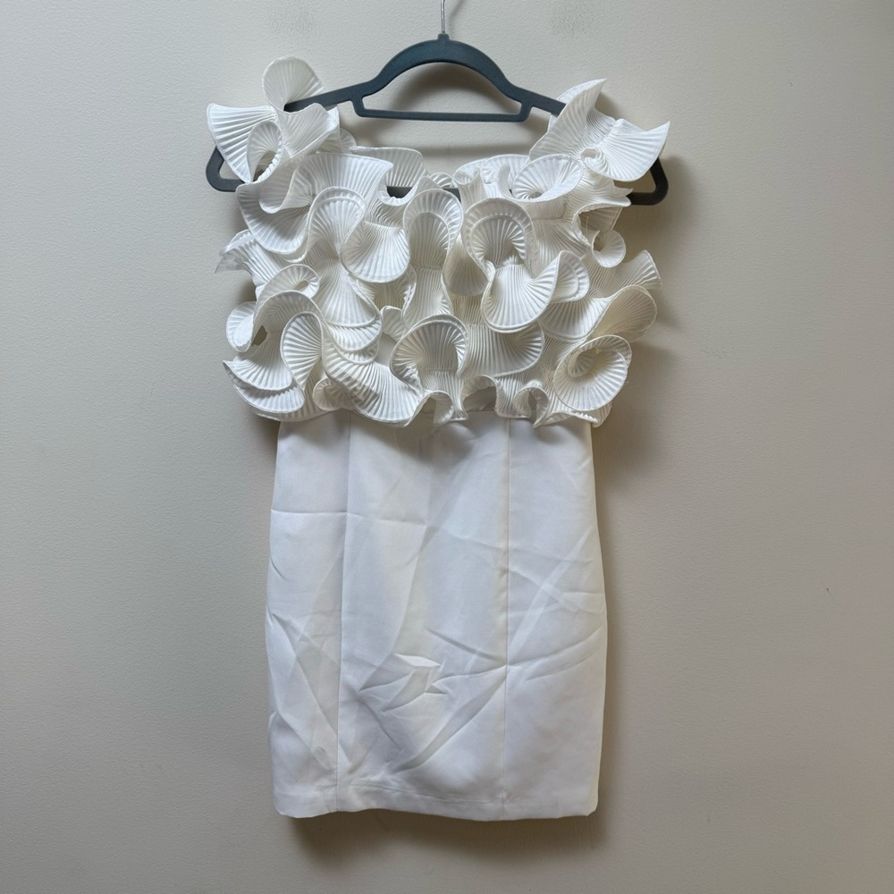 Do + Be White Ruffle Mini Dress - Picture 2 of 9